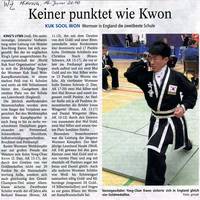 Zeitungsbericht in der Wormser Zeitung über unsere Teilnahme an den Kuk Sool Won Europameisterschaften im englischen King's Lynn 2010