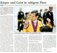 Zeitungsbericht in der Rheinpfalz über das Kuk Sool Won Seminar in Worms mit Kuk Sa Nim und internationalen Meistern