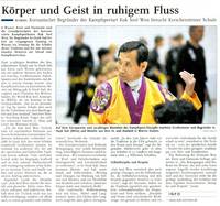 Zeitungsbericht in der Rheinpfalz über das Kuk Sool Won Seminar in Worms mit Kuk Sa Nim und internationalen Meistern